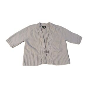 VTG Lauren Ralph Lauren Women's Cardigan Sweater Gray Clasp Angora Wool Bride L